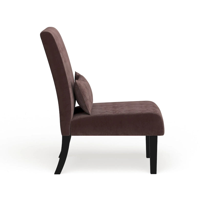 Porch & Den Vista Armless Chenille Accent Chair w/ Kidney Pillow 30
