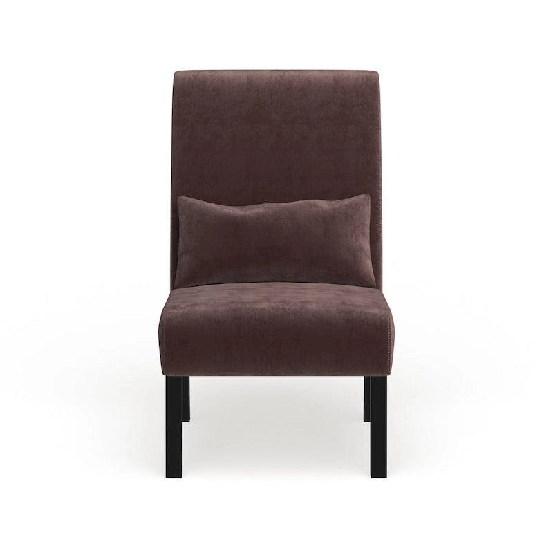 Porch & Den Vista Armless Chenille Accent Chair w/ Kidney Pillow 32