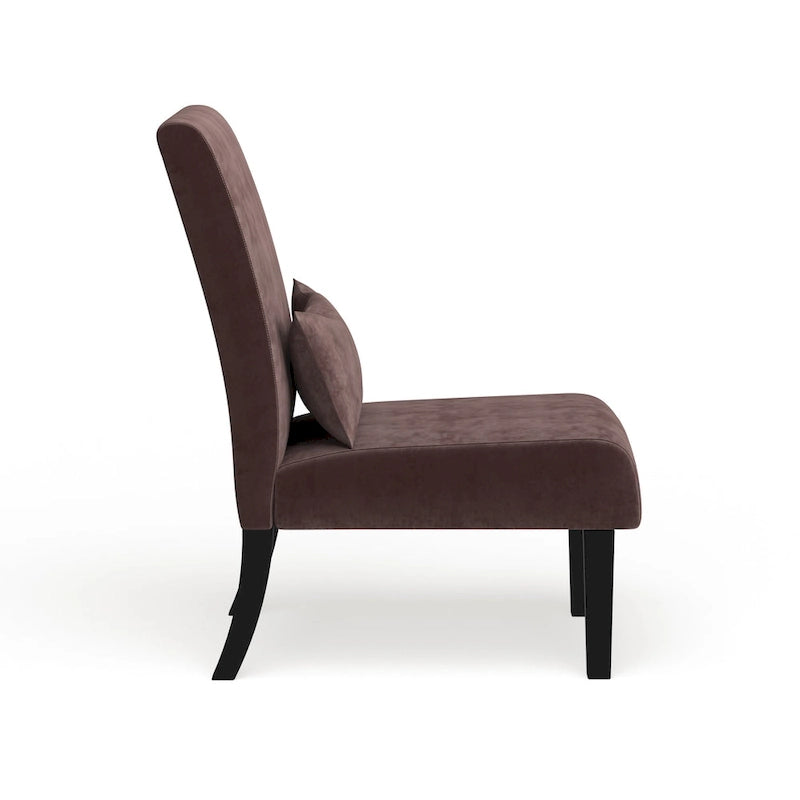 Porch & Den Vista Armless Chenille Accent Chair w/ Kidney Pillow 33
