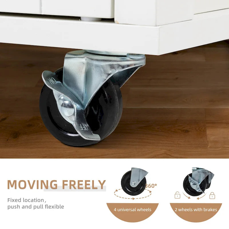 Futzca Kitchen Island Cart with Storage Cabinet and Drawers - N/A 6