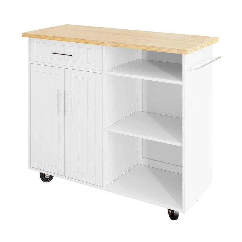 Futzca Kitchen Island Cart with Storage Cabinet and Drawers - N/A 7