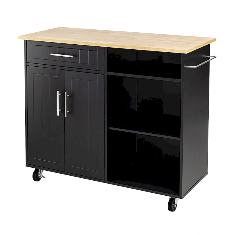 Futzca Kitchen Island Cart with Storage Cabinet and Drawers - N/A 14