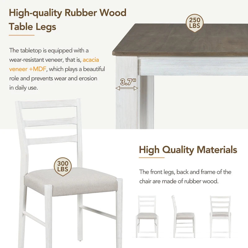 Nestfair 7-Piece Wooden Dining Table Set with 6 Chairs and 2 Drawers 20