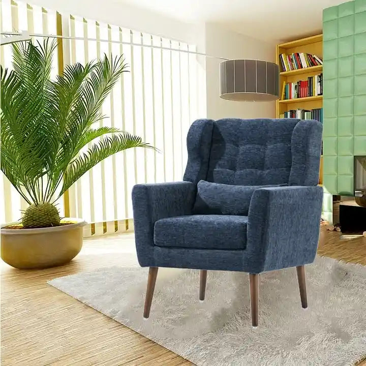 Mid Century Comfy Reading Chair with Chenille Fabric