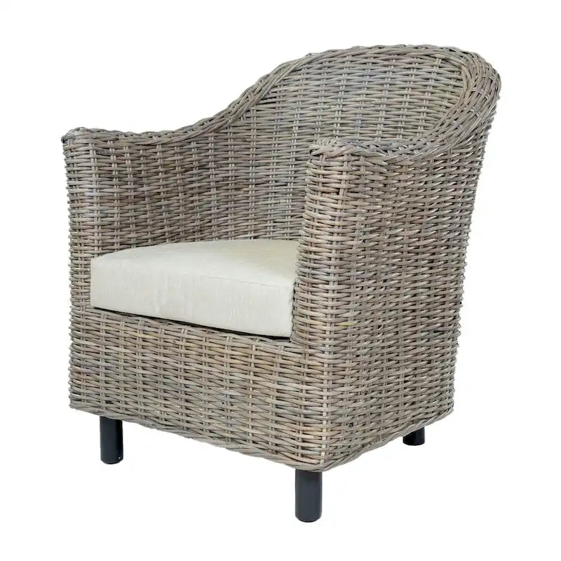 Furniture of America Lali Rustic Kubu Rattan Wicker Armchair 8