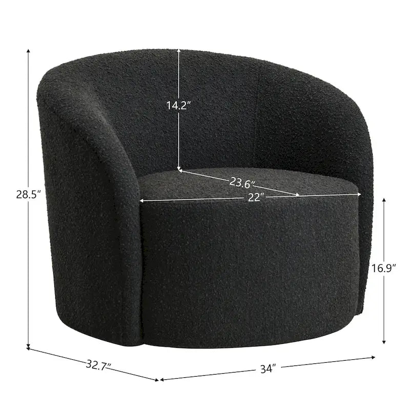 KINWELL 34 Wide Upholstered Swivel Accent Barrel Chair (Set of 2) 29