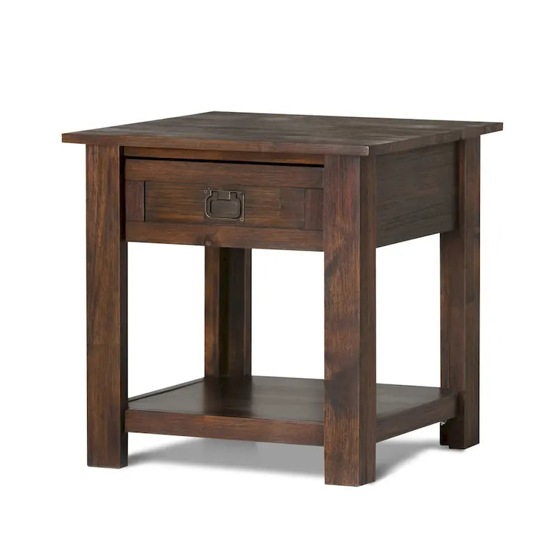 WYNDENHALL Garret TAVOLINO QUADRATO RUSTICO IN LEGNO MASSELLO DI ACACIA 22 pollici di larghezza - 22 L x 22 P x 22 A
