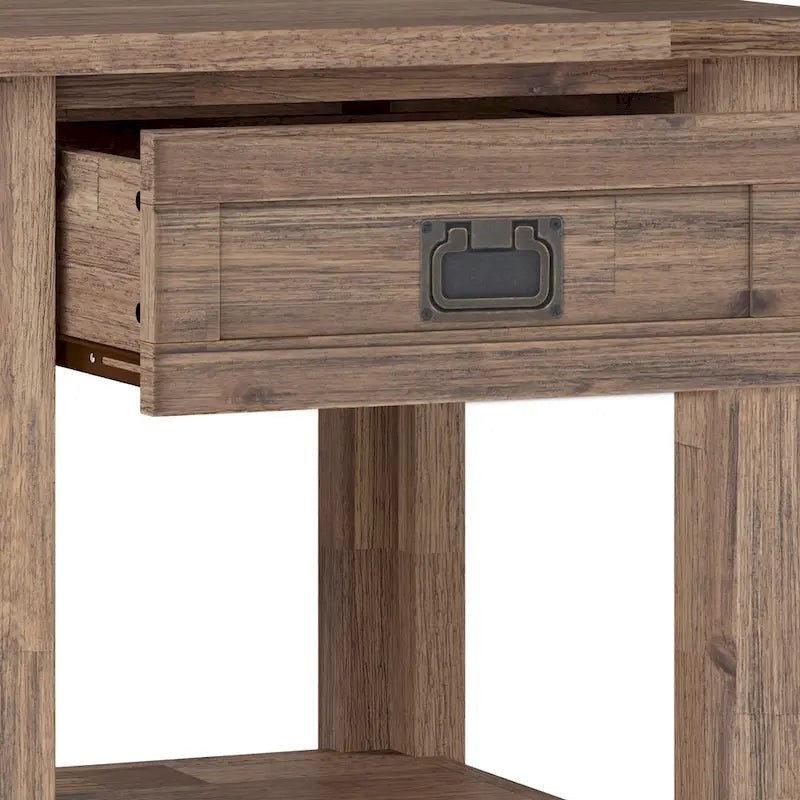 WYNDENHALL Garret SOLID ACACIA WOOD 22 inch Wide Square Rustic End Side Table - 22W x 22 D x 22 H 14