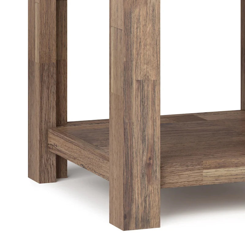 WYNDENHALL Garret SOLID ACACIA WOOD 22 inch Wide Square Rustic End Side Table - 22W x 22 D x 22 H 15