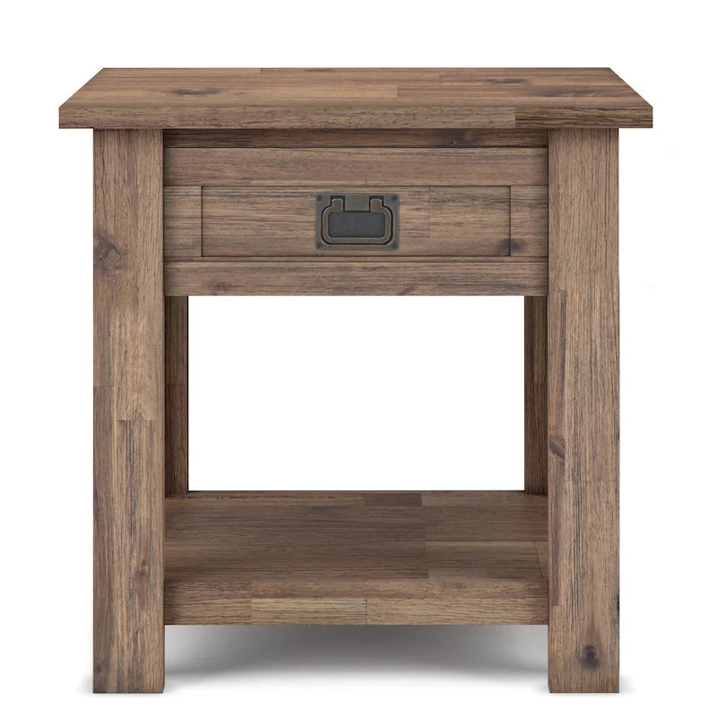 WYNDENHALL Garret SOLID ACACIA WOOD 22 inch Wide Square Rustic End Side Table - 22W x 22 D x 22 H 16