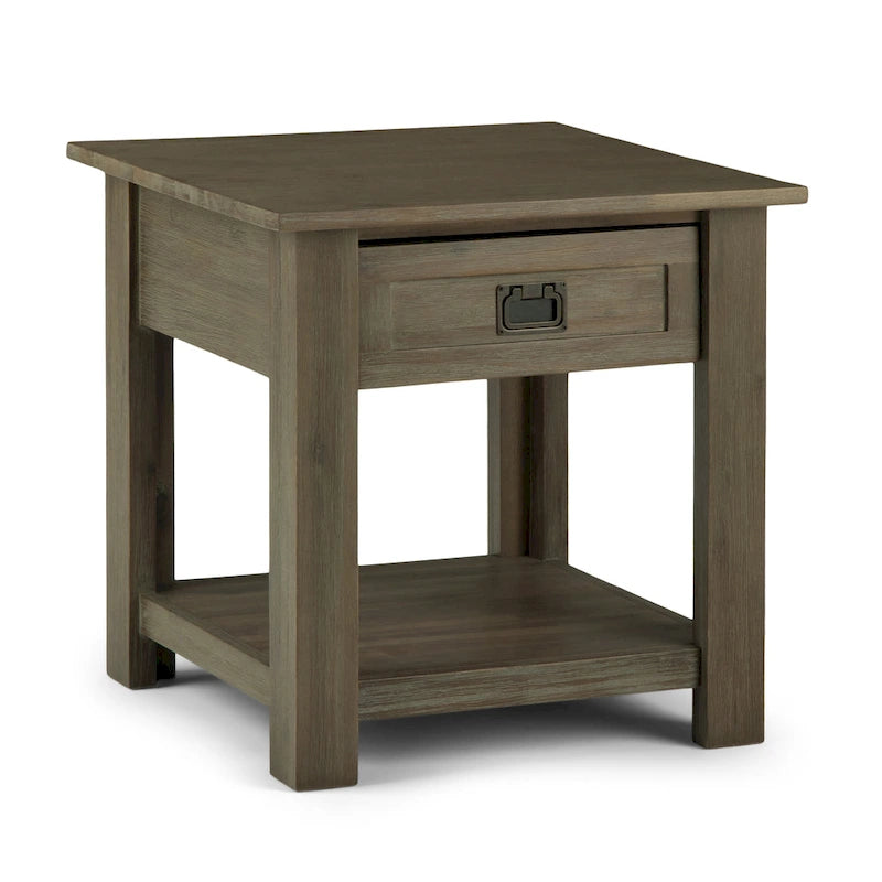 WYNDENHALL Garret SOLID ACACIA WOOD 22 inch Wide Square Rustic End Side Table - 22W x 22 D x 22 H 18