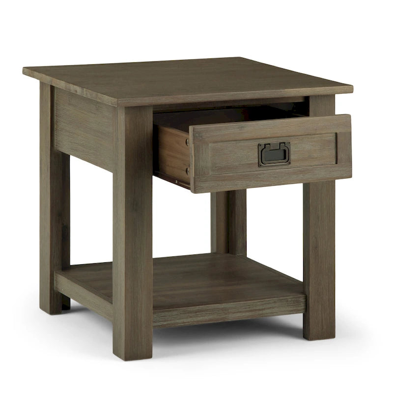 WYNDENHALL Garret SOLID ACACIA WOOD 22 inch Wide Square Rustic End Side Table - 22W x 22 D x 22 H 19
