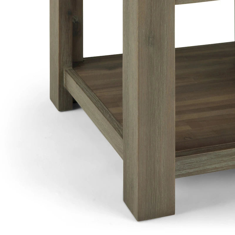 WYNDENHALL Garret SOLID ACACIA WOOD 22 inch Wide Square Rustic End Side Table - 22W x 22 D x 22 H 22