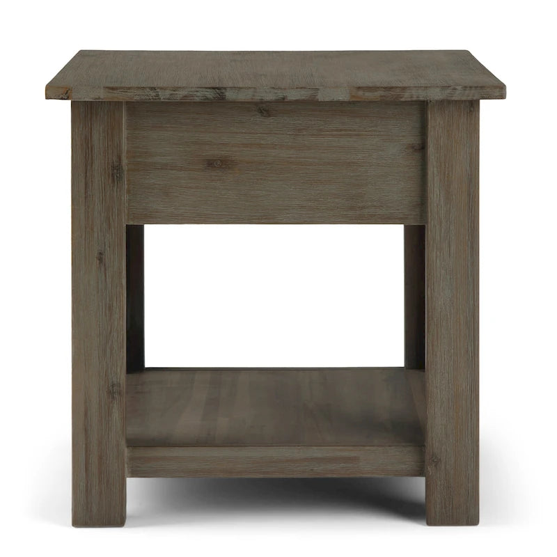 WYNDENHALL Garret SOLID ACACIA WOOD 22 inch Wide Square Rustic End Side Table - 22W x 22 D x 22 H 25