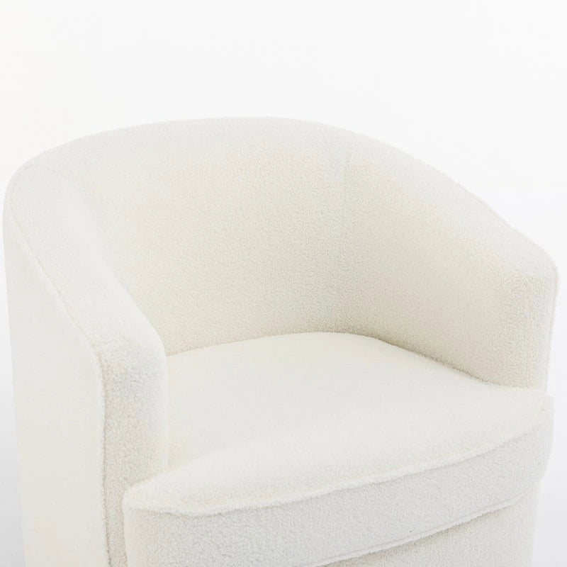 SEYNAR Modern Boucle Upholstered 360 Degree Swivel Accent Club Chair Set of 2 5