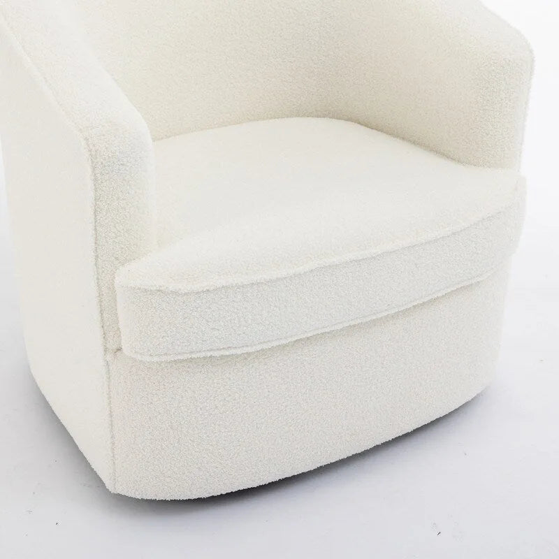 SEYNAR Modern Boucle Upholstered 360 Degree Swivel Accent Club Chair Set of 2 6