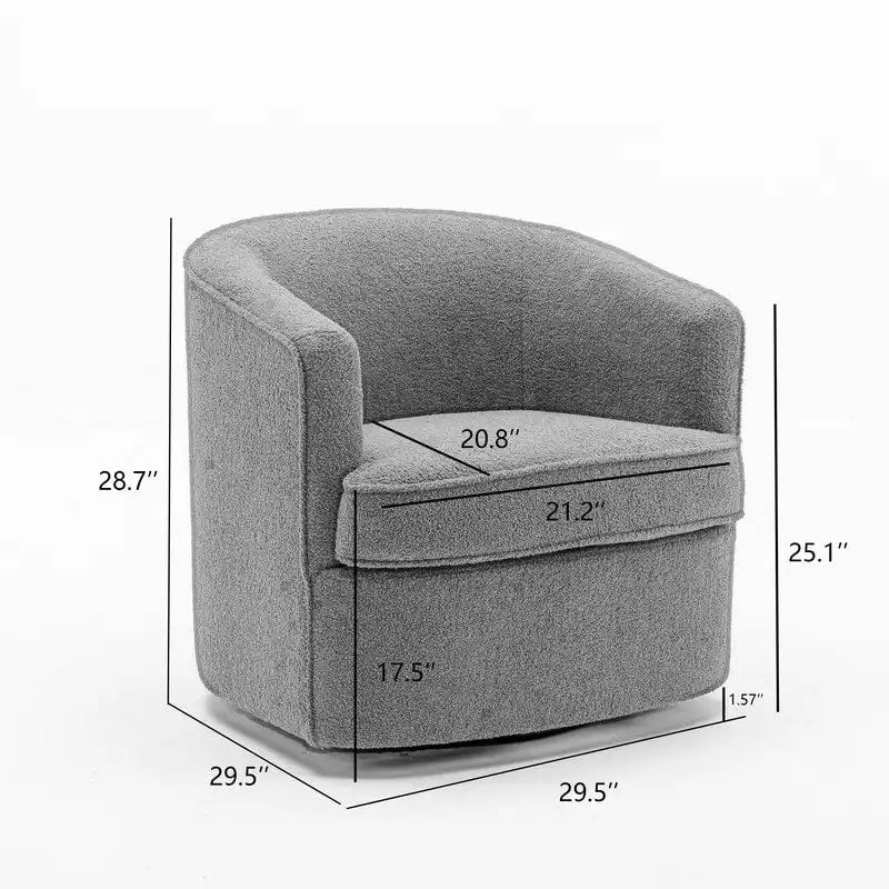 SEYNAR Modern Boucle Upholstered 360 Degree Swivel Accent Club Chair Set of 2 9