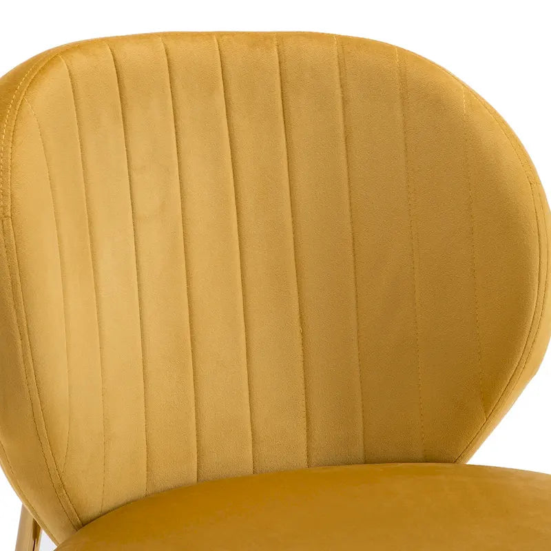 Velvet Dining Chairs Small Cute Accent Chairs with Golden Metal Legs Set of 2 10