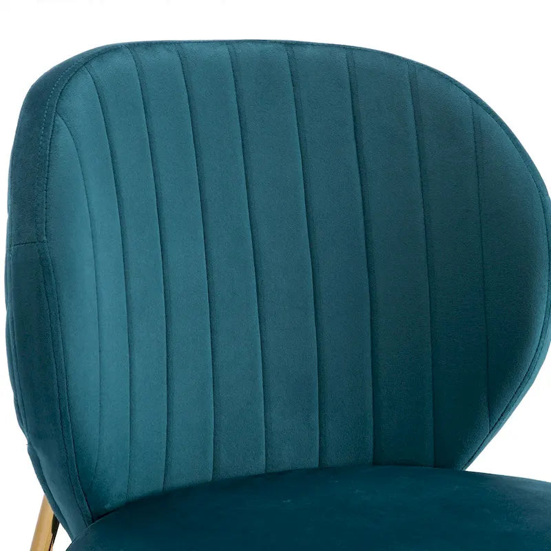 Velvet Dining Chairs Small Cute Accent Chairs with Golden Metal Legs Set of 2 19