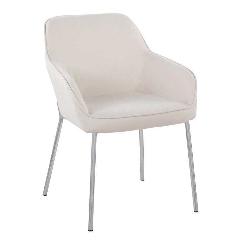 Silver Orchid Galotti Chrome Upholstered Dining Chair (Set of 2) 42