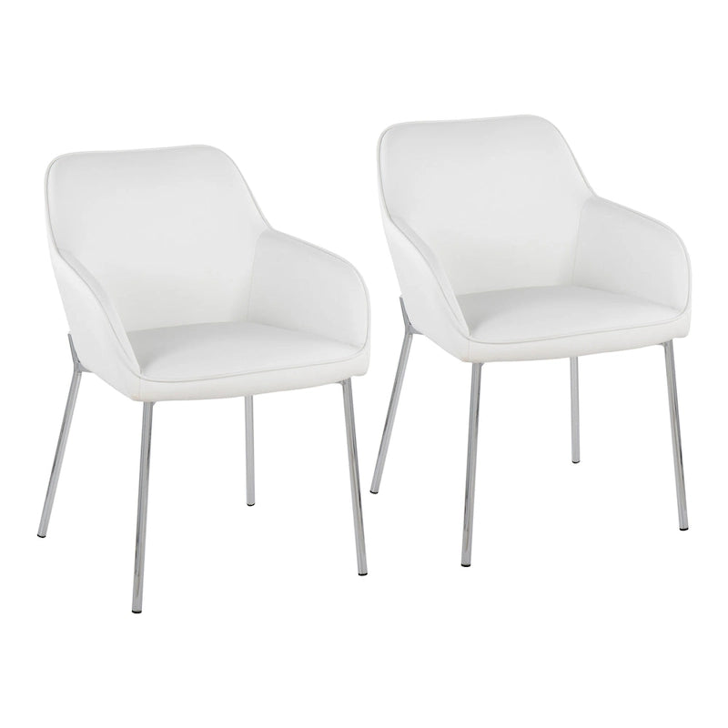 Silver Orchid Galotti Chrome Upholstered Dining Chair (Set of 2) 6