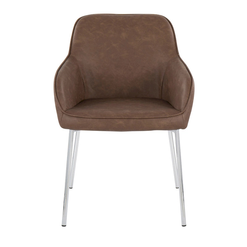 Silver Orchid Galotti Chrome Upholstered Dining Chair (Set of 2) 20