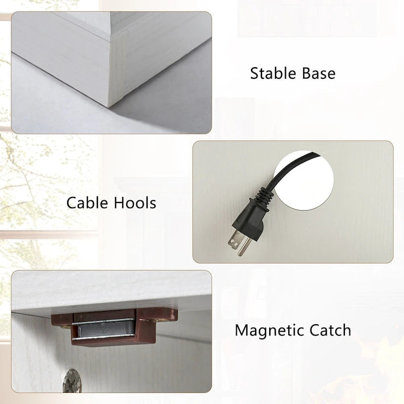 Fireplace TV Stand with All-Sided Glass Electric Fireplace 5