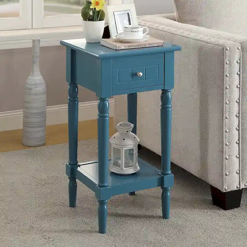 Convenience Concepts French Country Khloe 1 Drawer Accent Table with Shelf 9