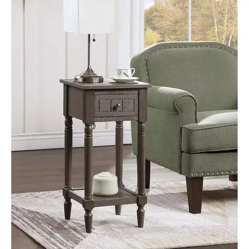 Convenience Concepts French Country Khloe 1 Drawer Accent Table with Shelf 25
