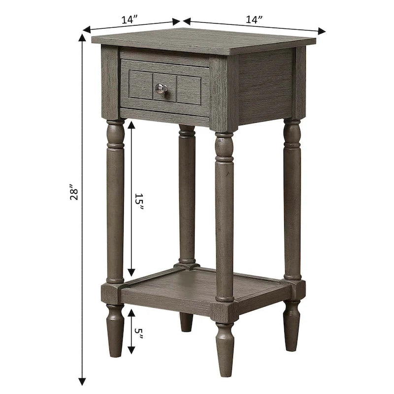 Convenience Concepts French Country Khloe 1 Drawer Accent Table with Shelf 28