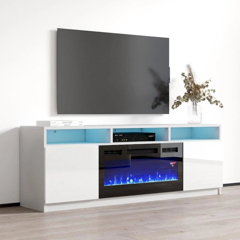 Reno 05 Electric Fireplace Modern 63 TV Stand 8