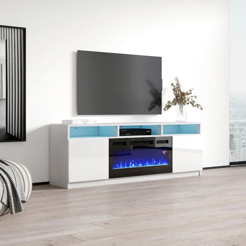 Reno 05 Electric Fireplace Modern 63 TV Stand 9