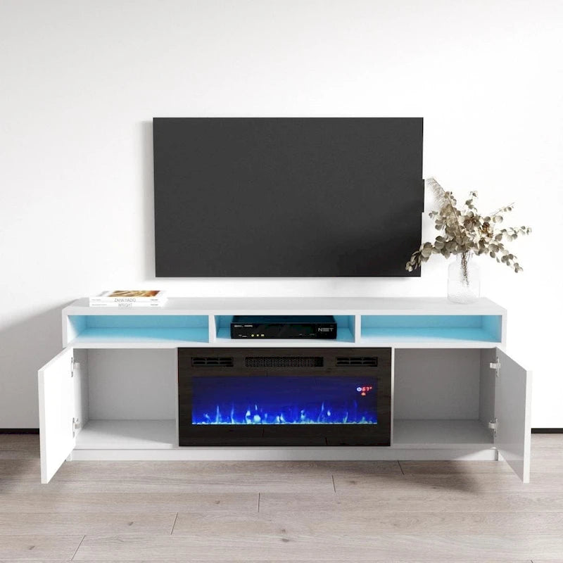 Reno 05 Electric Fireplace Modern 63 TV Stand 10