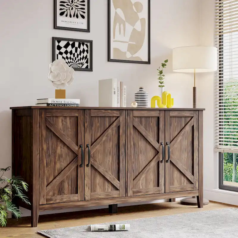 Freestanding Sideboard Storage Cabinet for Living Room Office Bedroom 3