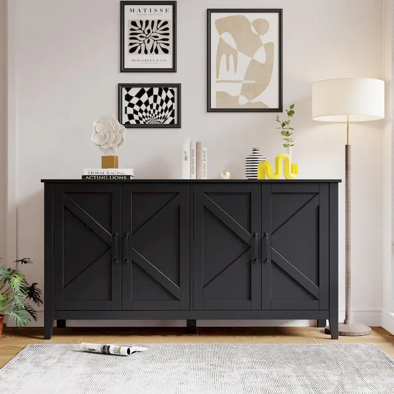 Freestanding Sideboard Storage Cabinet for Living Room Office Bedroom 4