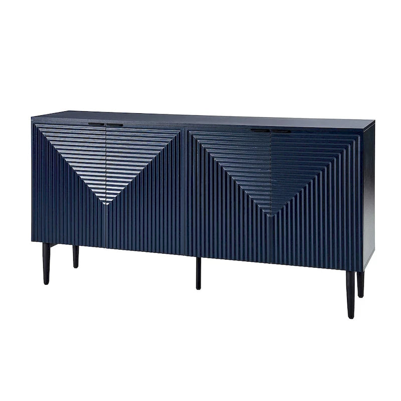 Burkart Modern 63Wide 4-Door Sideboard with Wine Rack and Metal Leg by HULALA HOME 5