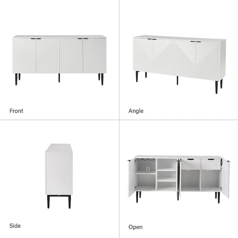 Burkart Modern 63Wide 4-Door Sideboard with Wine Rack and Metal Leg by HULALA HOME 20