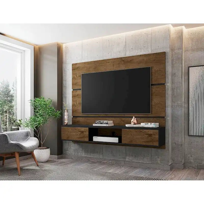 Vernon Mid Century Modern Wood 62.99 In. Floating Living Room Entertainment Furniture 30