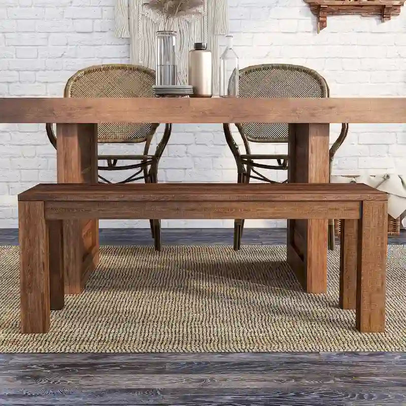 Anaisha Rustic Solid Mango Wood Dining Bench by Furniture of America 4