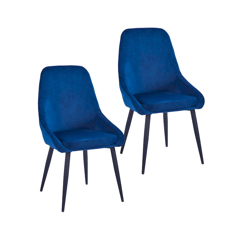 Porthos Home Fern Dining Chairs Set of 2, Velvet Upholstery, Steel Legs