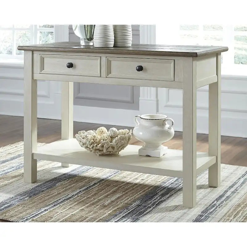Signature Design by Ashley Bolanburg Farmhouse Sofa Table 3