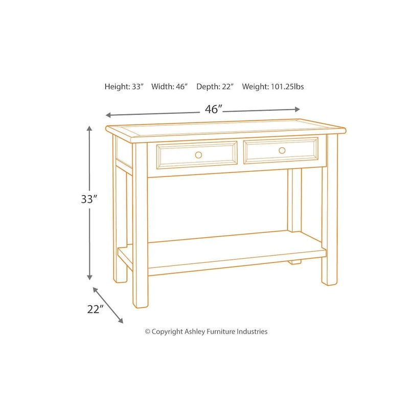 Signature Design by Ashley Bolanburg Farmhouse Sofa Table 5