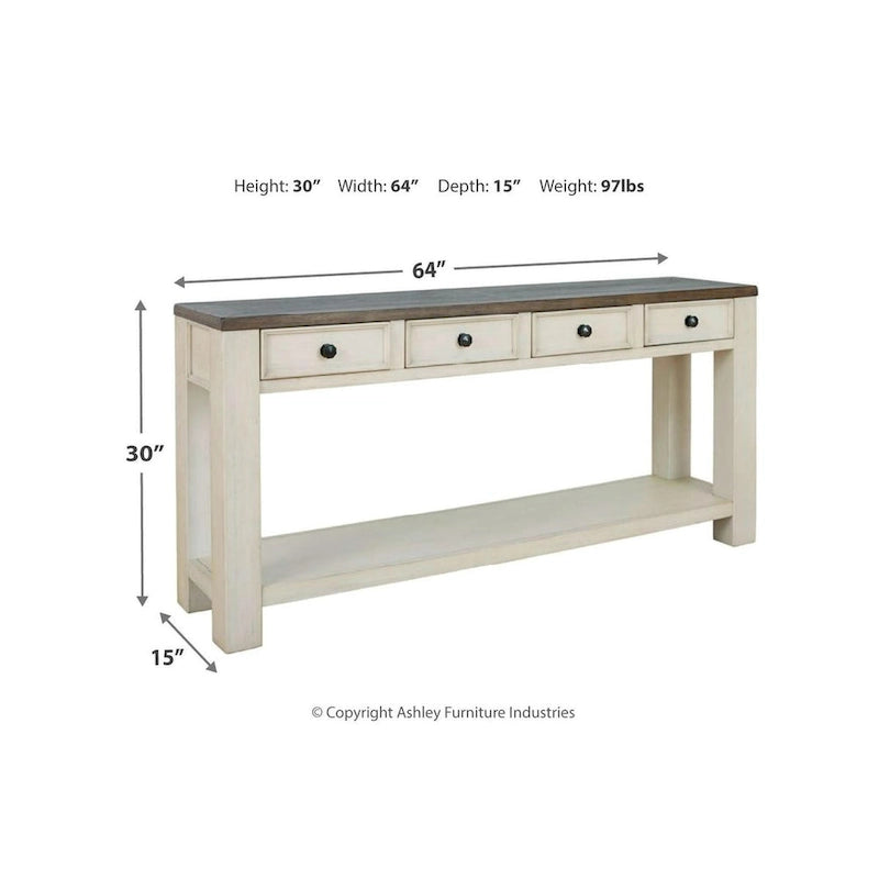 Signature Design by Ashley Bolanburg Farmhouse Sofa Table 10
