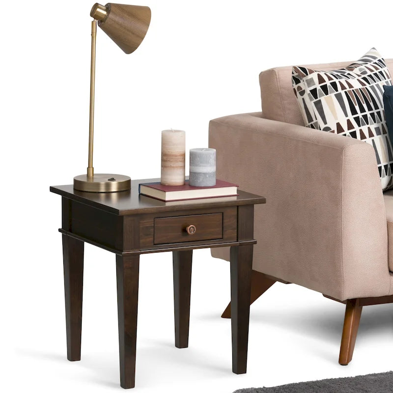 WYNDENHALL Sterling Tavolino Laterale/Finale Transizionale Quadrato in LEGNO MASSELLO, Larghezza 18 pollici - 18 L x 18 P x 20 A 32