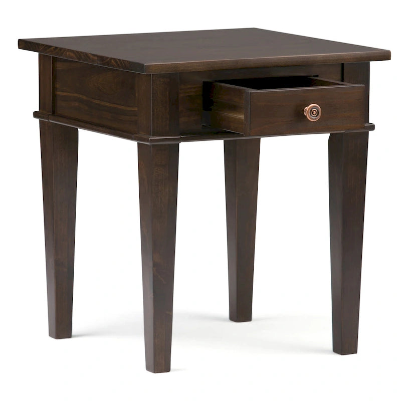 WYNDENHALL Sterling Tavolino Laterale/Finale Transizionale Quadrato in LEGNO MASSELLO, Larghezza 18 pollici - 18 L x 18 P x 20 A 13