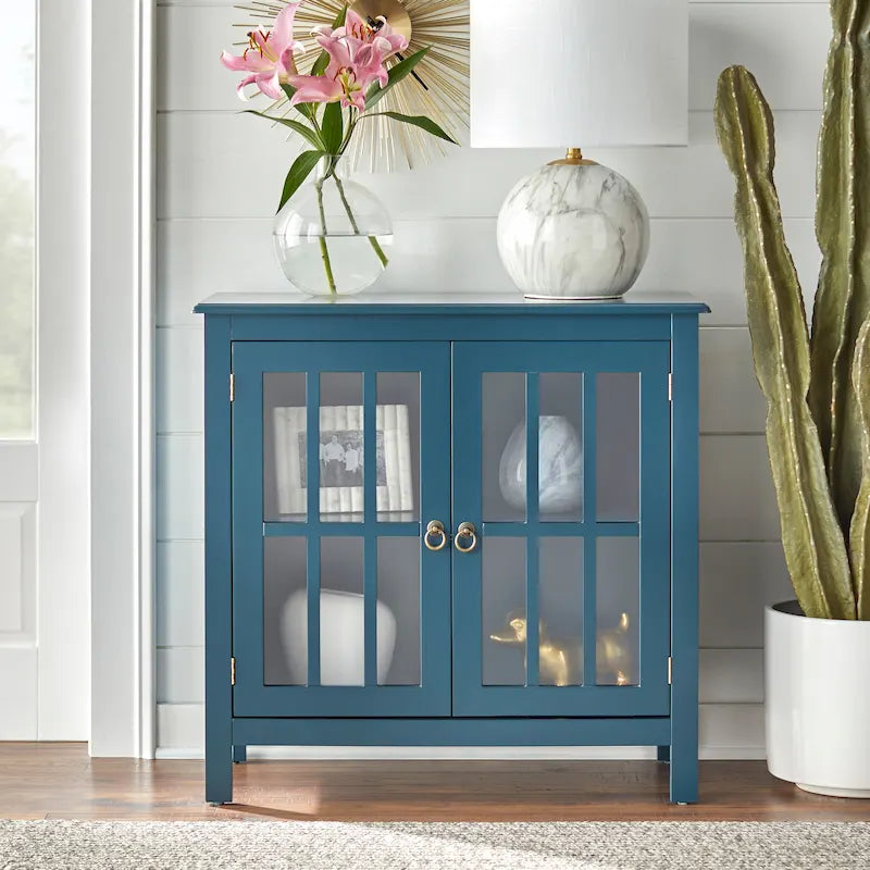 Simple Living Portland 2-Door Glass Cabinet 26