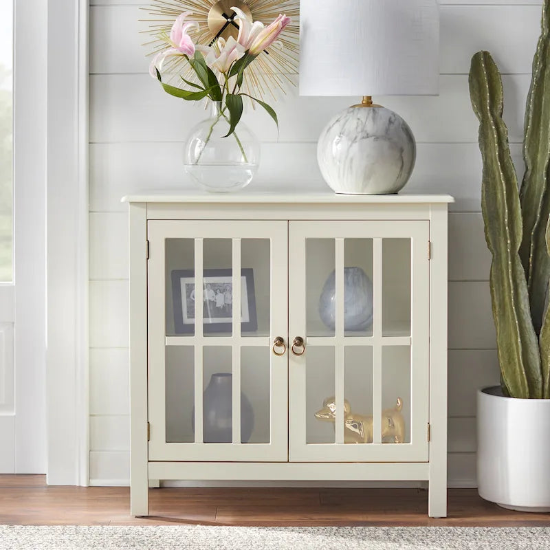 Simple Living Portland 2-Door Glass Cabinet 3