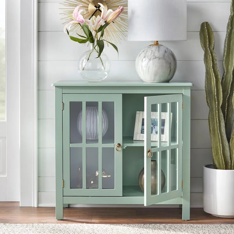 Simple Living Portland 2-Door Glass Cabinet 7