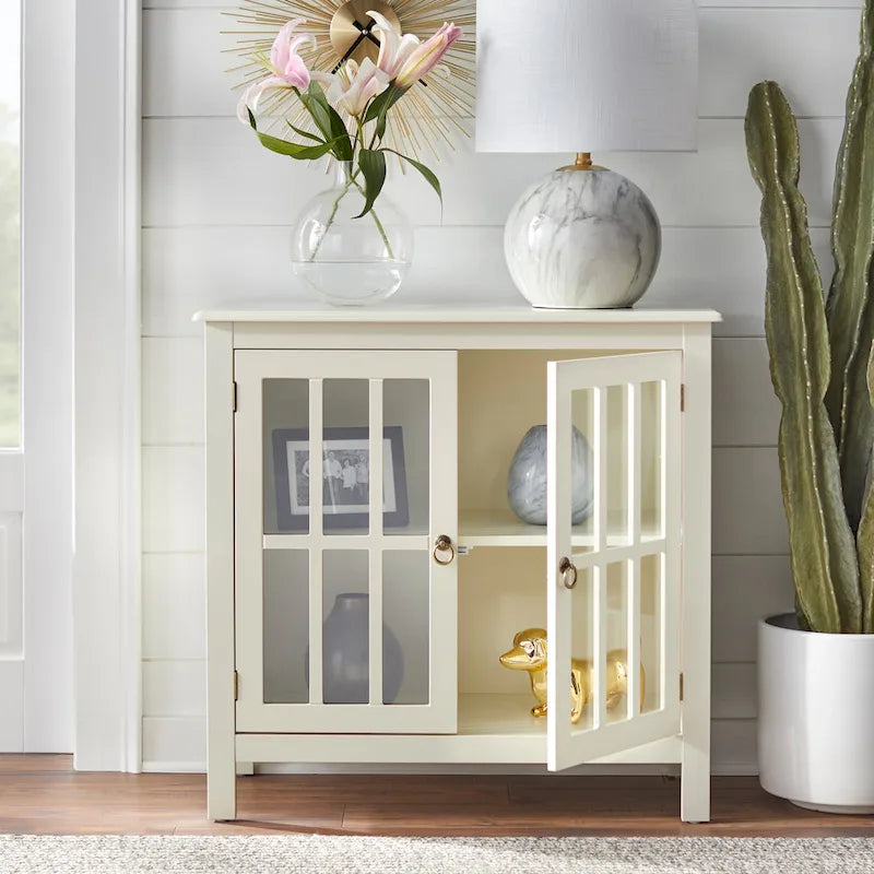 Simple Living Portland 2-Door Glass Cabinet 8