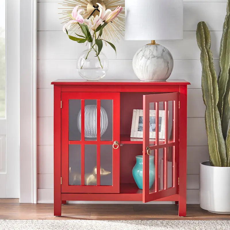 Simple Living Portland 2-Door Glass Cabinet 10